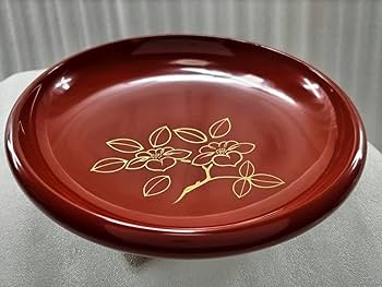 Amazon.co.jp: 餘龜輪島塗椿美しい朱色盛皿盛鉢菓子器菓子鉢料理