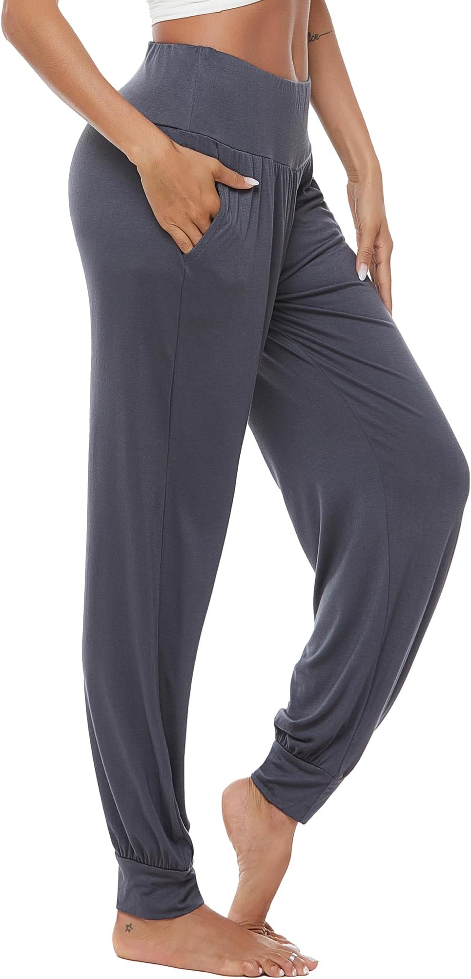 Women's Loose Yoga Harem Workout Pants with Pockets