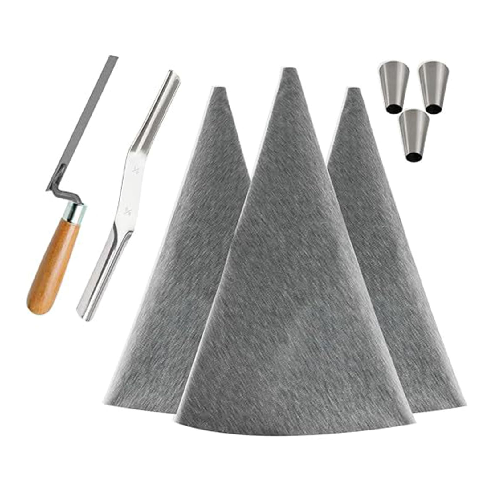 Dispensador de lechada reutilizable con distribuidor ergonómico de mortero antisuciedad para juntas de hormigón y renovación de azulejos, bolsa de mortero de piel sintética, embudo de acero
