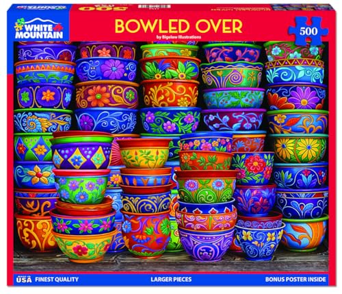 Puzzle rompecabezas White Mountain 500 piezas Collage hermoso, Bowled Over | Piezas grandes, regalo para adultos y familia, 18"x24" miniatura 2