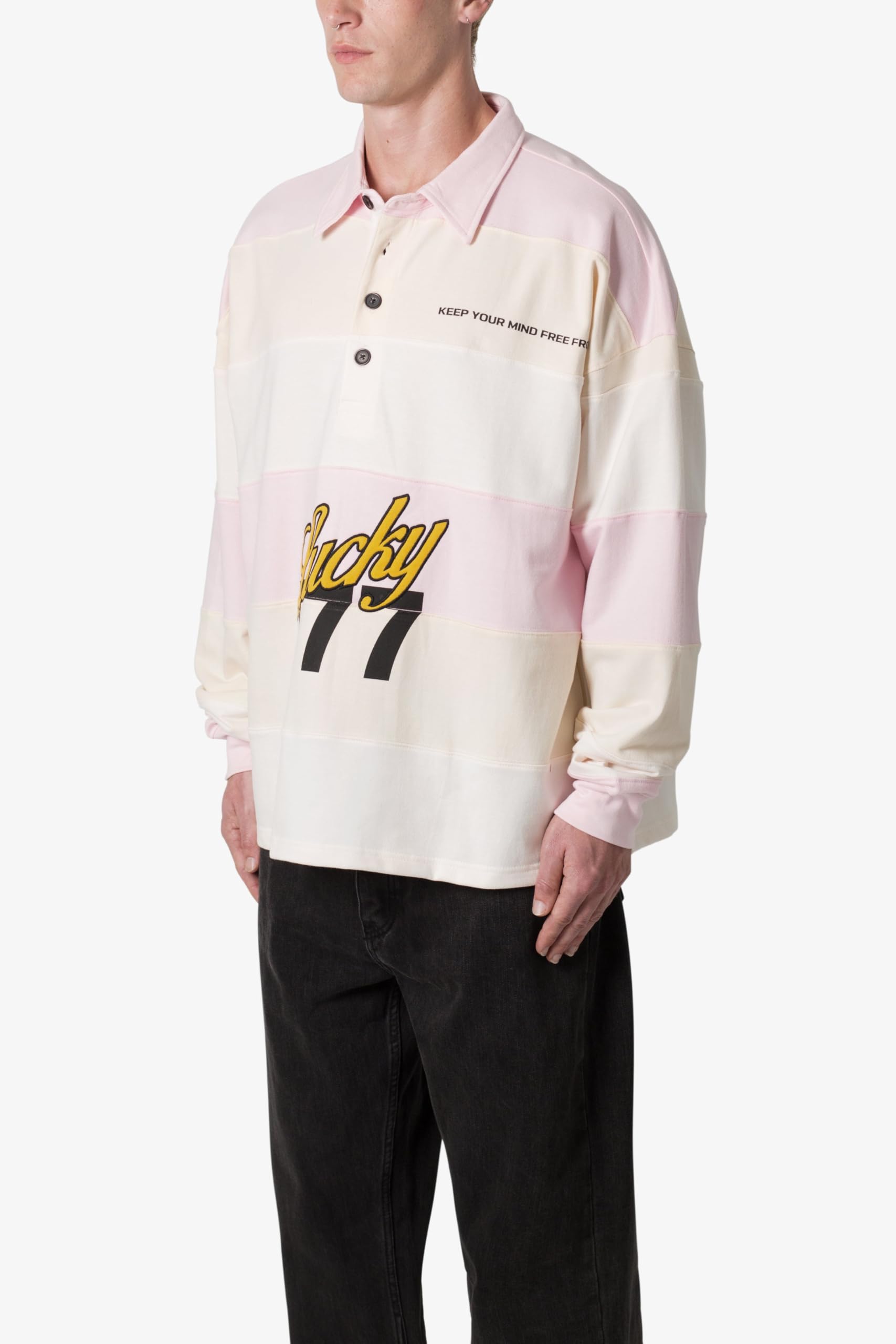 mnml Men's 777 Lucky Striped Rugby, Yellow