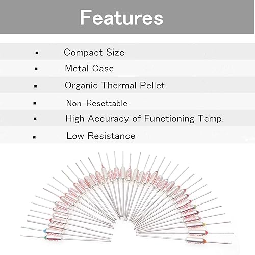 Miniatura 3 de ELCOKITEX 50 fusibles térmicos 70C grados 10A 250 V interruptores de temperatura de metal serie RY para ollas a presión eléctricas, multicocina,