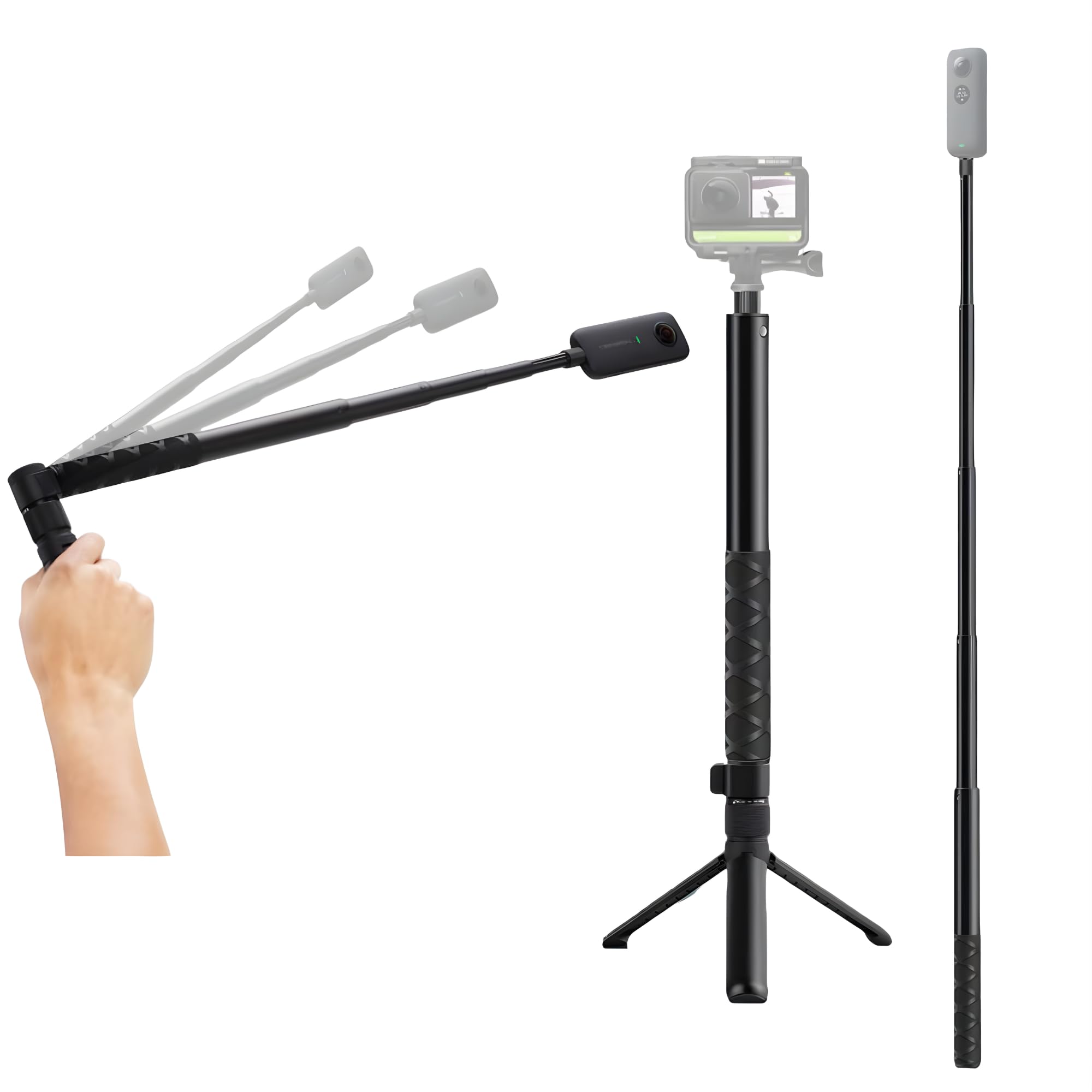 Coverzone 360° Dönebilen Bullet Time Kamera Tutucu, Mini Masa Tripodu, Çift 1/4 Vida Alüminyum…
