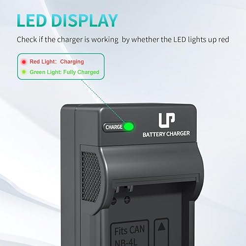 Miniatura 4 de LP Cargador de batería NB-4L NB-5L para Canon PowerShot ELPH 100 HS 300 HS 330 HS 310 HS SD1000 SD1100 es SD1400 es SD200 SD300 SD300 SD40 SD400