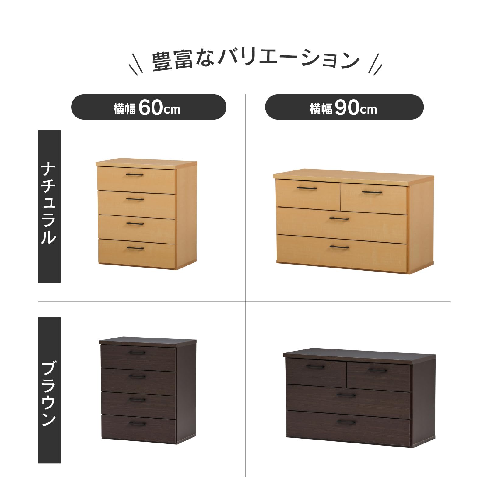 Amazon｜関家具(sekikagu) nakakei チェスト 90cm幅3段 サンデー