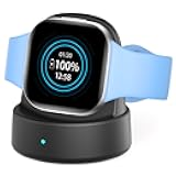 Charger Dock for Fitbit Sense/Sense 2/Versa 3/Versa 4, Charger Replacement Upgraded Magnetic Watch Charger Stand with Charging Cable, Accessories for Fitbit, Black