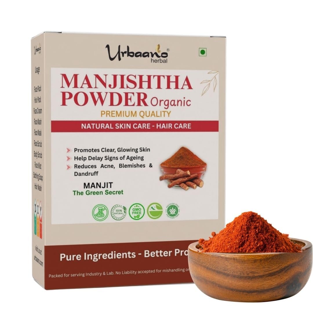 Organic Manjishtha Powder, Majith Powder, Indian Madder (150 Grams) - for Skin Lightening, Face pack, Hair and skin - Rubia cordifolia, Manjishta, Manjista