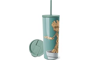 Groot Stainless Steel Water Bottle with Flip Lid and Straw