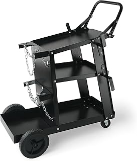 Top 10 2 tank welding cart review 9 DIN VEVOR Welding Cart, 3-Tier