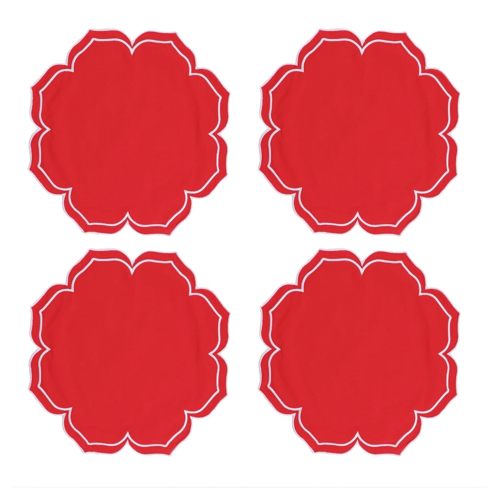 WZPTLKIBAD Dinner Placemat Napkins, Scallop Edge, 13 * 19 inch