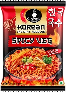 Ching’s Korean Spicy Veg Instant Noodles, 80g, Veg, It’s Hot, It’s Spicy, It’s Ching’s