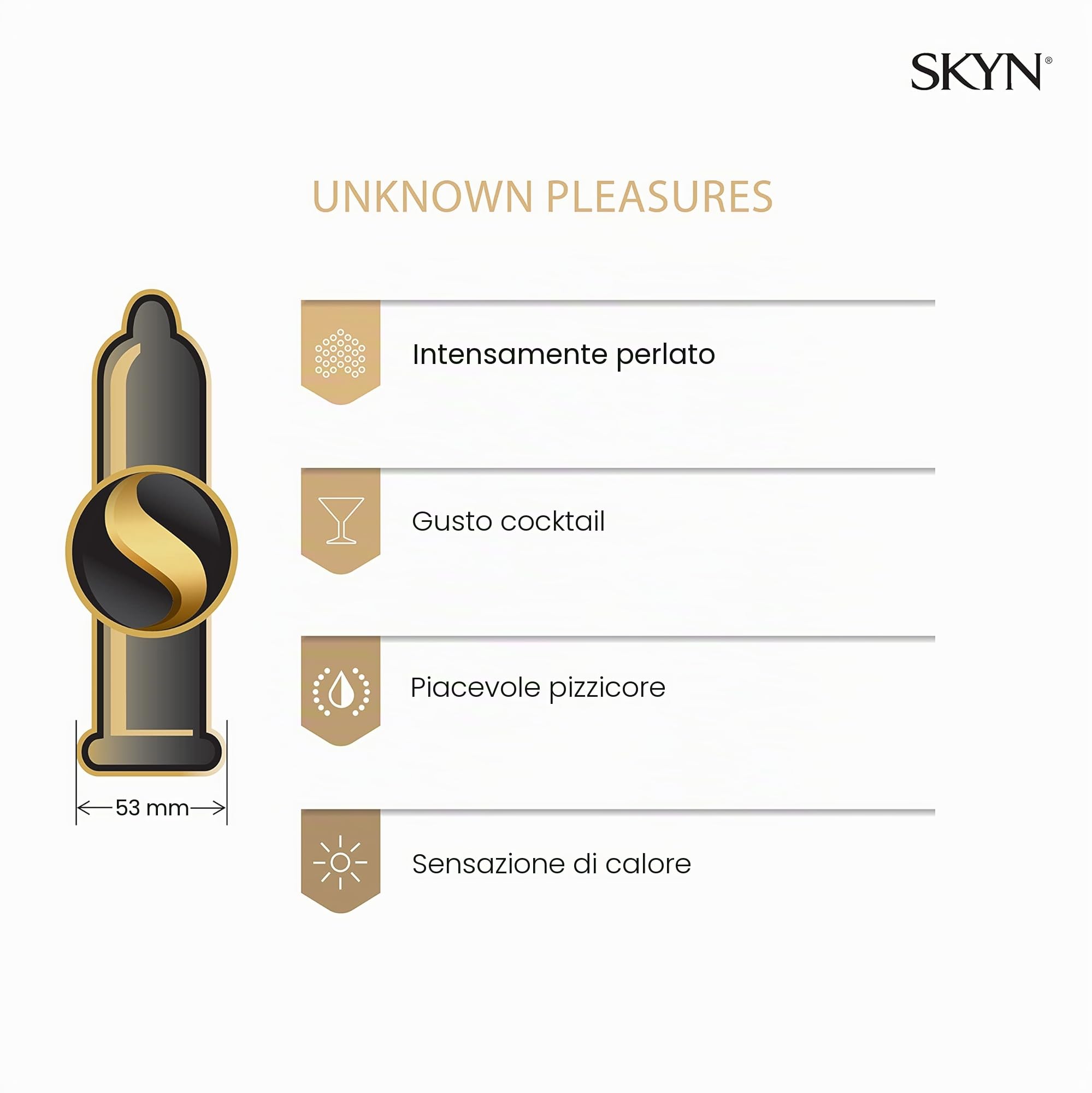 SKYN Unknown Pleasures Plus - Preservativi Senza Lattice in Poliisoprene - Compatibili con Lubrificanti, 42 Pezzi