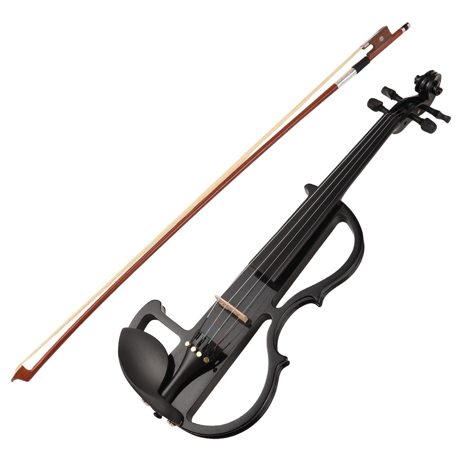 Violino Elettrico 4/4 Completo Professionale Silenzioso Adatto Ai Principianti Con Custodia Rigida Violino
