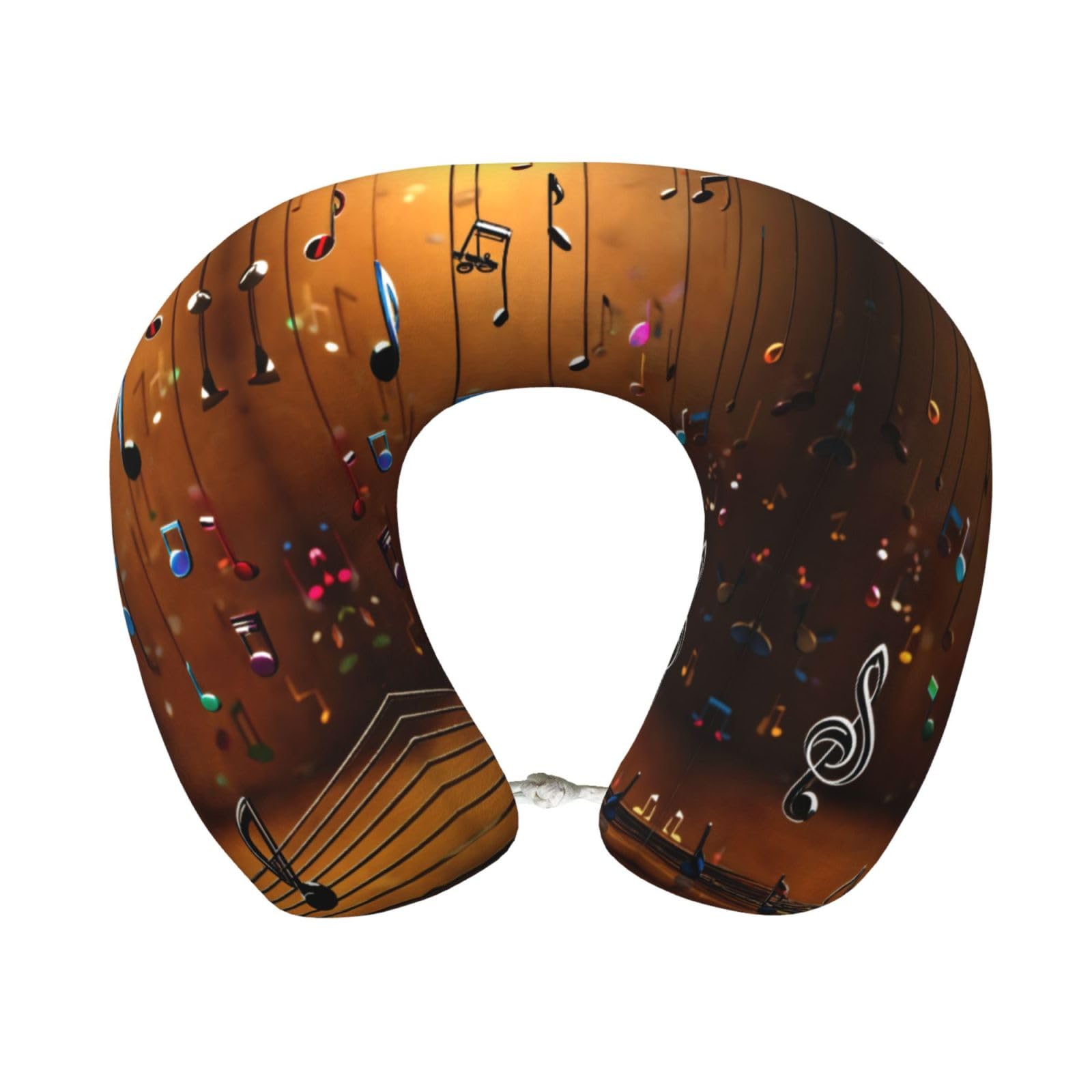 peiyeety Music Note Print Custom U-Shaped Pillow,Memory Foam Cervical Neck Travel Pillow,for Home,Camping,Travelling