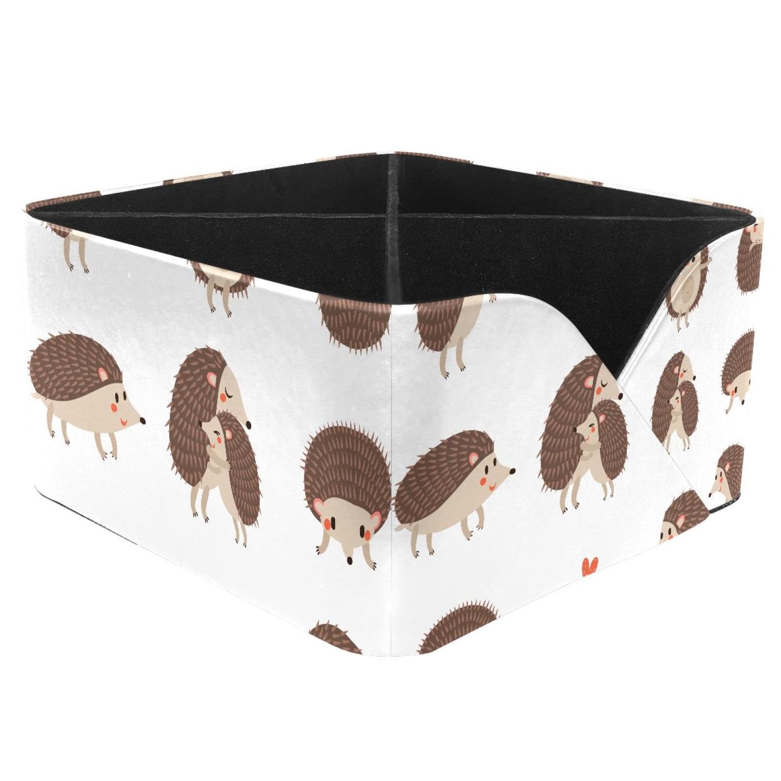 KengjuTesu Cute Hedgehogs Desktop Organizer Pen Holder, Rectangular Pencil Cup for Office, Study and Makeup Stations