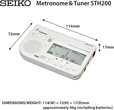 Seiko STH200WHSP Metronome & Tuner, White, Pickup Microphone, 2-Piece Set, Special Pack