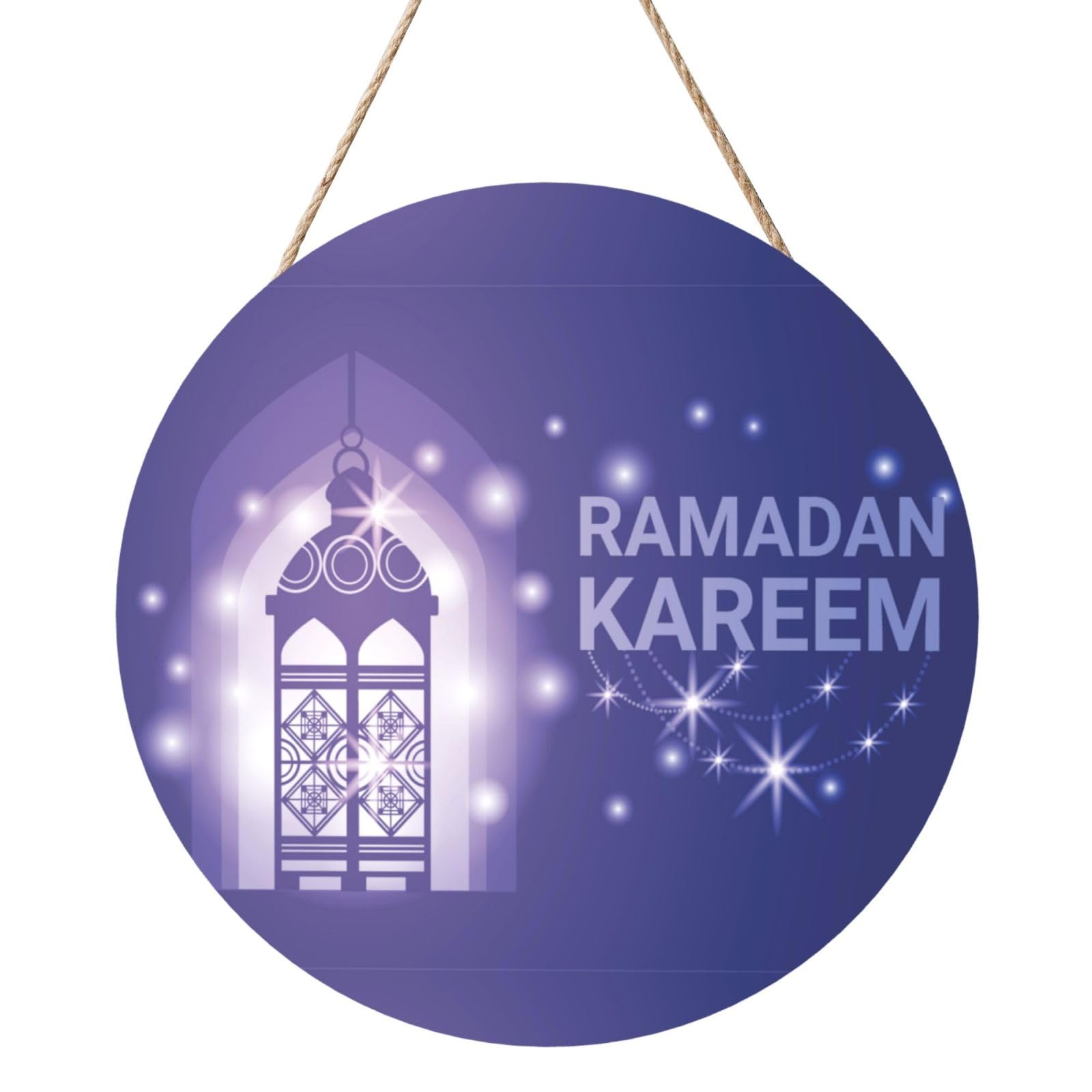 Ramadan Kareem Door Signs Plaques Wood Welcome Sign For Front Door Wall Hanging For Home Farmhouse Office Classroom Party Decoration