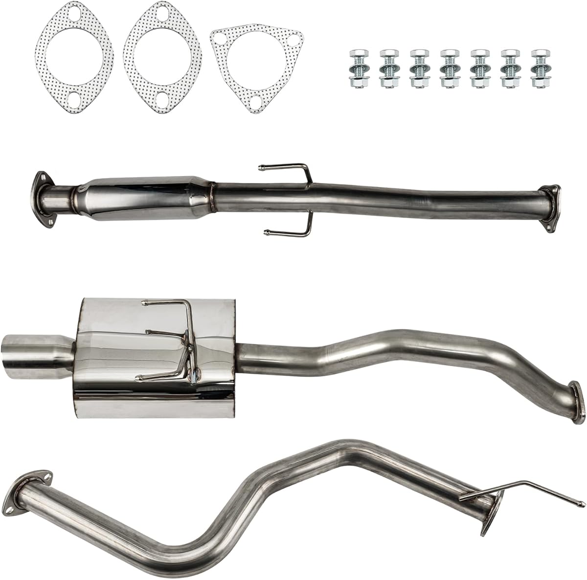 PHILTOP Cat-Back System, Stainless Steel Cat Back Exhaust System Fit for 1992-1996 Civic Coupe/Sedan DX/HX/LX 1999-2000 Civic Coupe HX