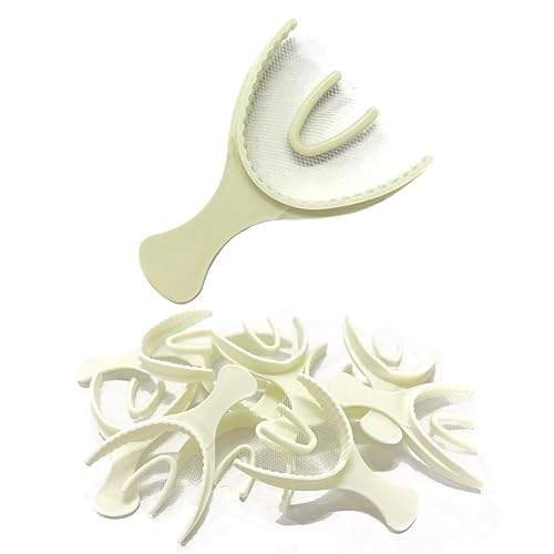 LITEMATIRA Bandejas desechables de registro de mordeduras dentales, bandejas de impresión bucal para moldes de dientes, bandejas de malla 3 en 1, 10