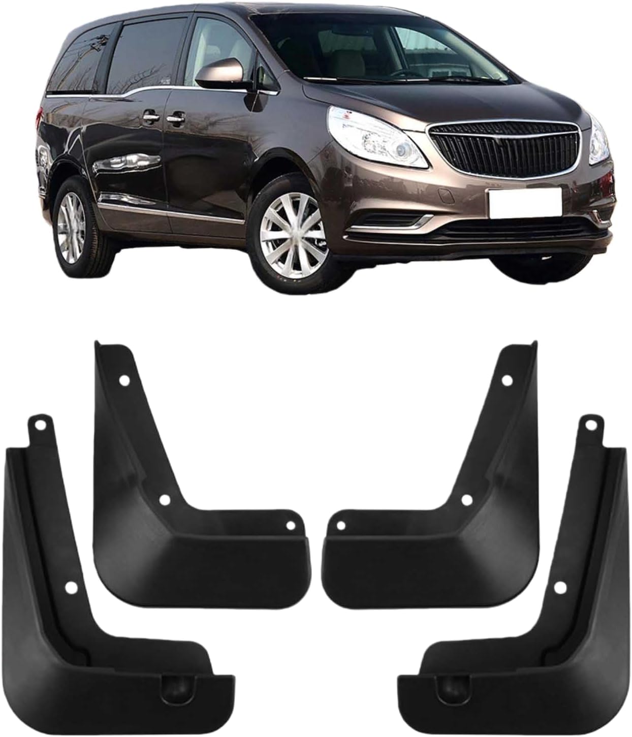 Mud Flaps for Buick GL8 2017-2018, No Drill Splash Guards Fenders 4PCS Front Rear Set All-Weather Protection