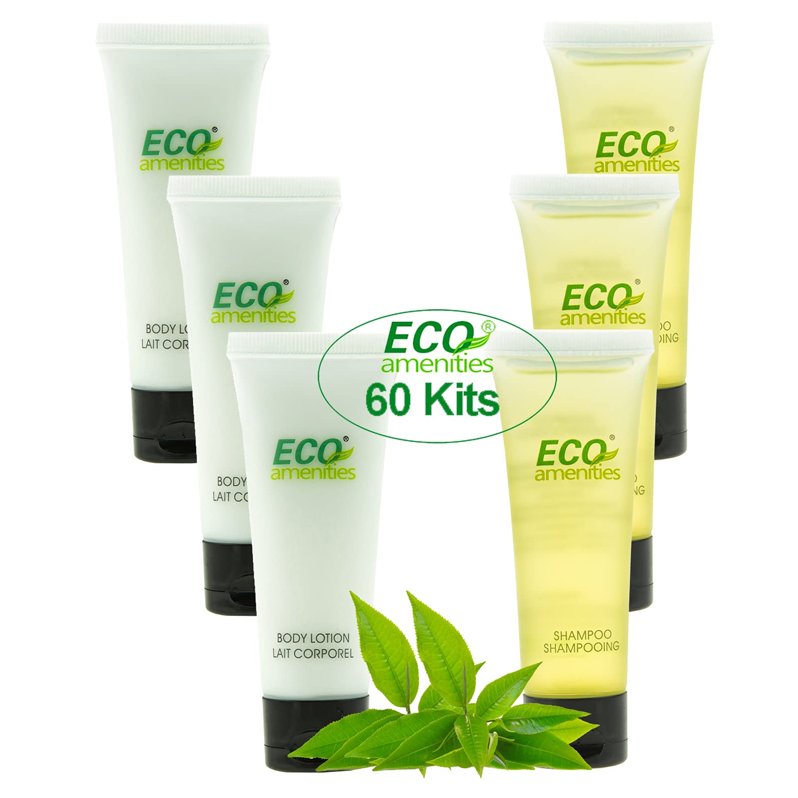 ECO amenities Small Size Hotel Shamooo and Body Lotion Set 2-Piece 120 PCS(60 Kits) Personal Hygine 