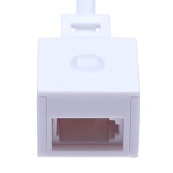 BT Telephone Socket Adapter UK to US | British Telecom Female Jacks to RJ11 4 Wire Male Plug | Cable Adapter Landline Port Converter Extender FAX Modem Corded Cordless Phone SKY | 10 cm 6P4C | White