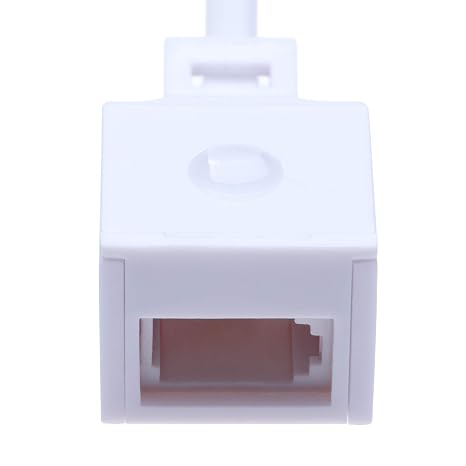 BT Telephone Socket Adapter UK to US | British Telecom Female Jacks to RJ11 4 Wire Male Plug | Cable Adapter Landline Port Converter Extender FAX Modem Corded Cordless Phone SKY | 10 cm 6P4C | White