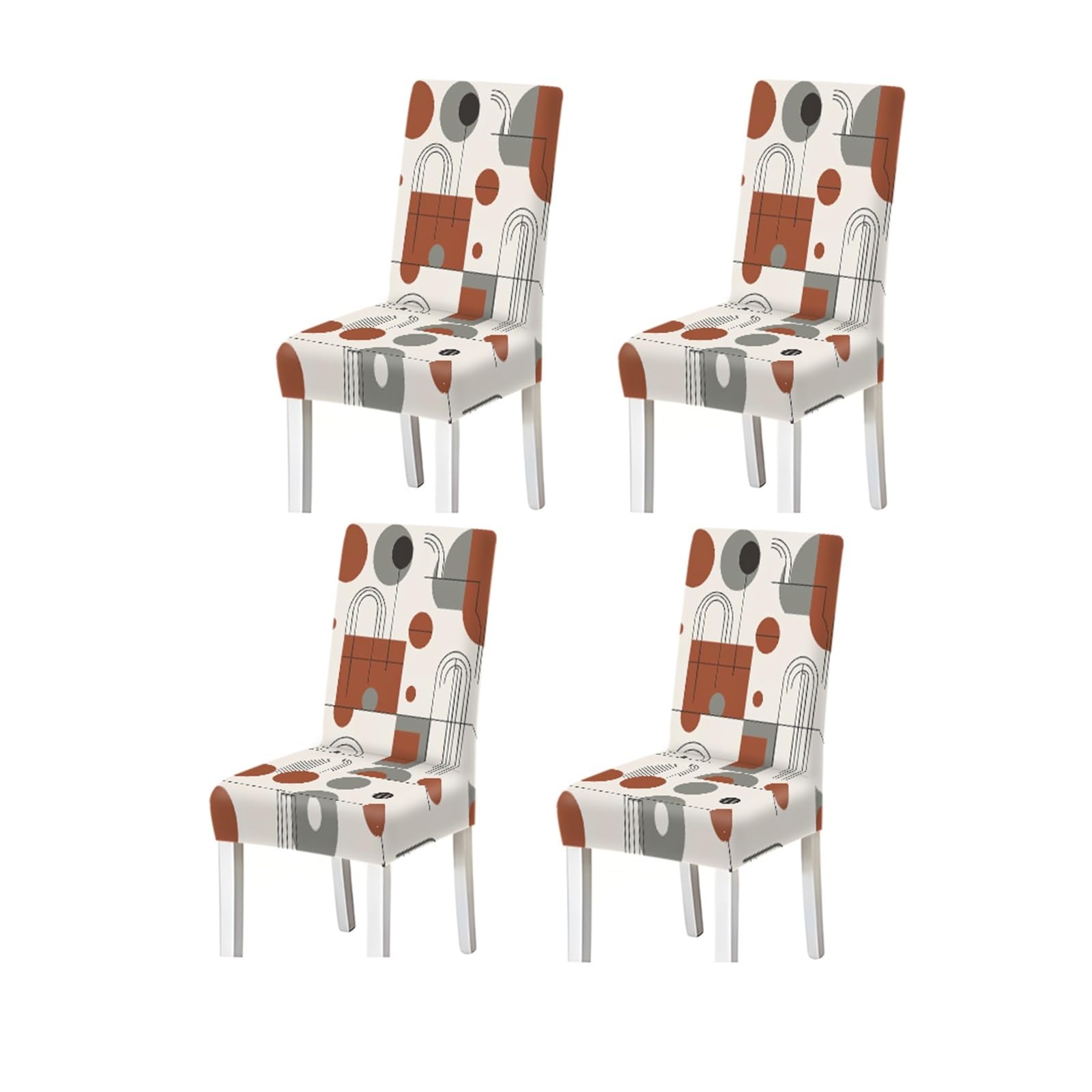 FZJKGH Minimalist Geometric Arch Pattern Print Dining Chair Covers Set Of 2/4/6, Stretch Slipcovers For Kitchen Dining Room Removable Stretch Slipcovers for Dining Chairs(4PCSChair cover)