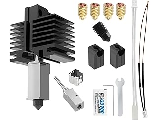 Full Kit Upgraded High Flow Threaded CHT Hotend for Bambu Lab X1 Carbon / P1P | Improve Print Strength and Speed | 4X Brass HF Nozzles (0.2,0.4,0.6,0.8) mm Compatible with Bambu Labs 3D Printer