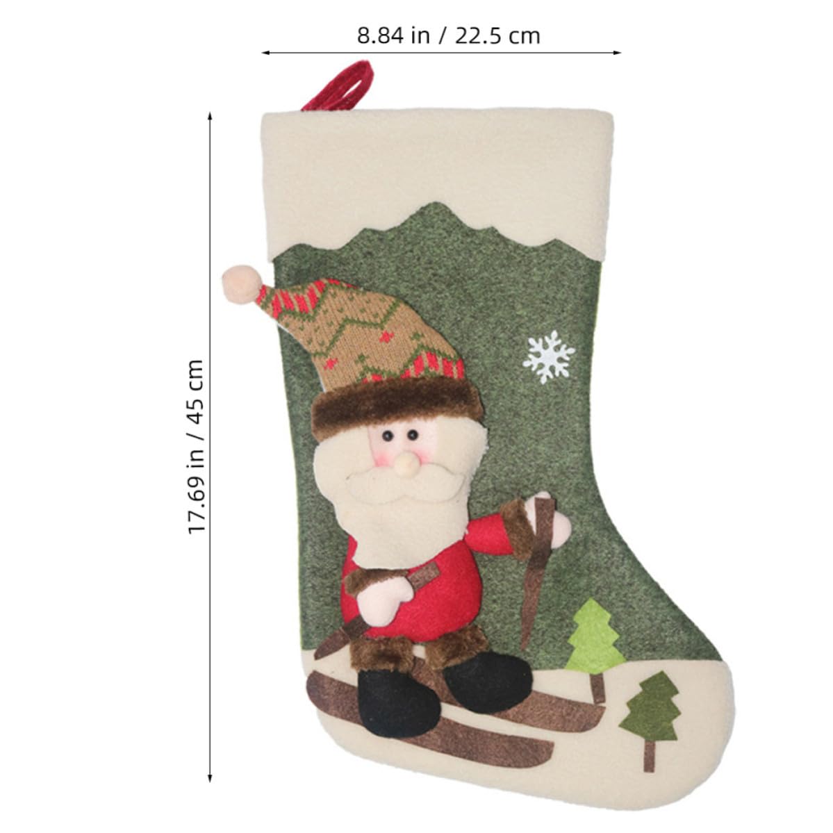 Uonlytech 3 Medias Navideñas Decorativas para Árbol de Navidad Diseño de Santa Claus, Muñeco de Nieve y Alce, Hechas de Tela No Tejida y Felpa para Llenar Dulces Estilo Varios Estilos