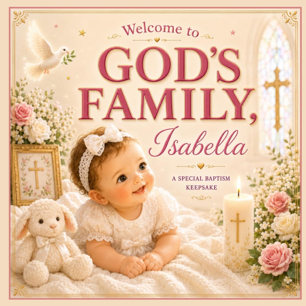 Welcome to God's Family, Isabella | Personalized Baptism Gift Book: Catholic or Christian Keepsake for Baptism, Christening or Dedication (Three Hearts Personalized Baby Names (Isabella))