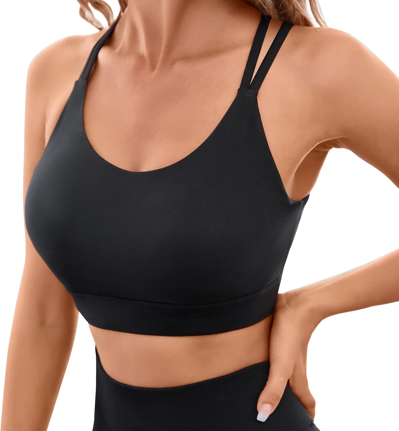 Blooming Jelly Womens Sports Bras High Support Yoga Bra Criss Cross Back Workout Tank Tops