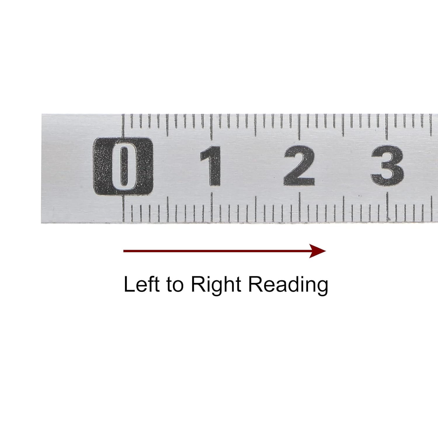 HARFINGTON Adhesive Backed Tape Measure 300cm Metric Left to Right Reading Sticky Measuring Tape Steel Workbench Ruler, Silver Tone
