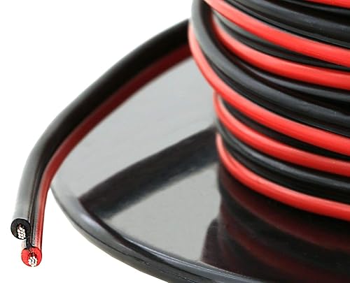 Miniatura 7 de GS Power Cable de cobre puro 20 AWG (calibre de cable americano) de 100 pies rojo y negro de 100 pies, cable de altavoz de alimentación para audio