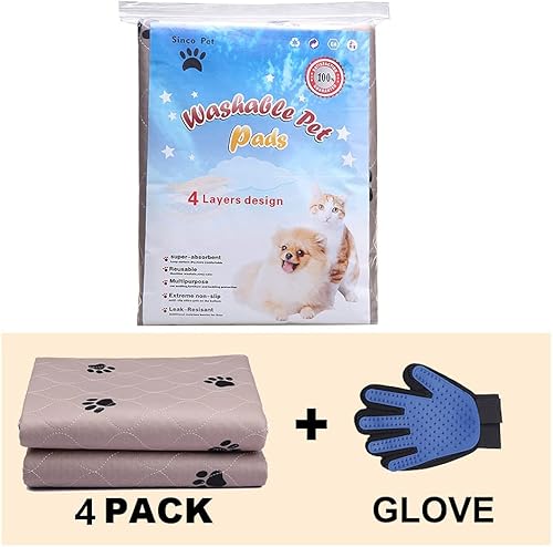 Miniatura 9 de SincoPet - Tapete lavable para orina y guantes de aseo para perros, tapete reutilizable superabsorbente, impermeable y antideslizante, para