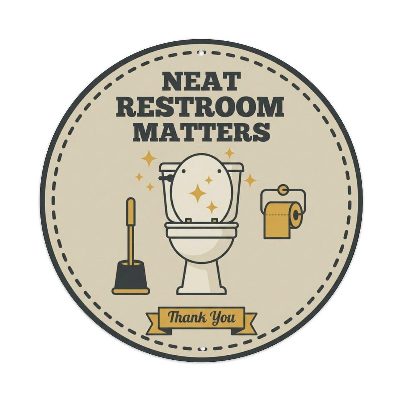 Metal Tin Sign Toilet Clean Bathroom Reminder Neat Restroom Matters