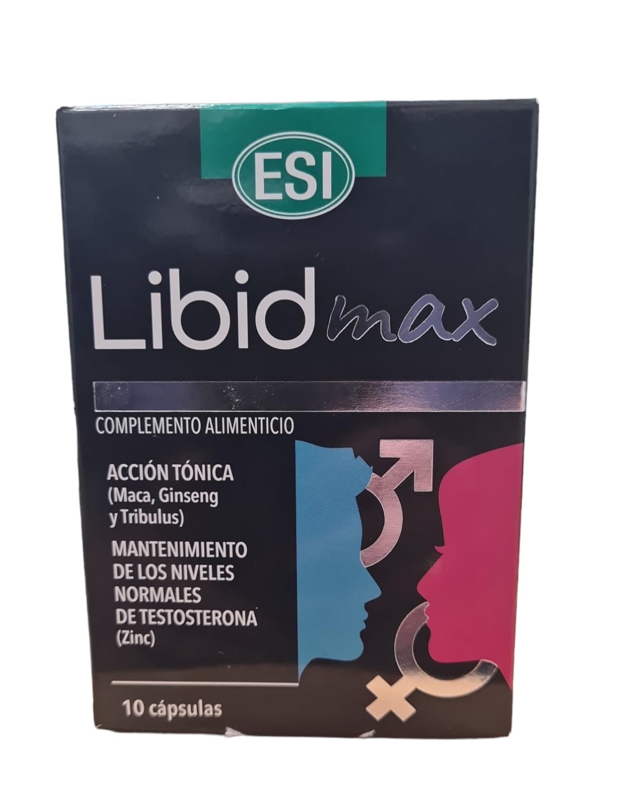 LibidMAX complemento alimenticio,Acción Tónica,[Maca], [Ginseng],[Tribulus],mejora el deseo sexual,testosterona en niveles normales,Para Hombre y Mujer (10)