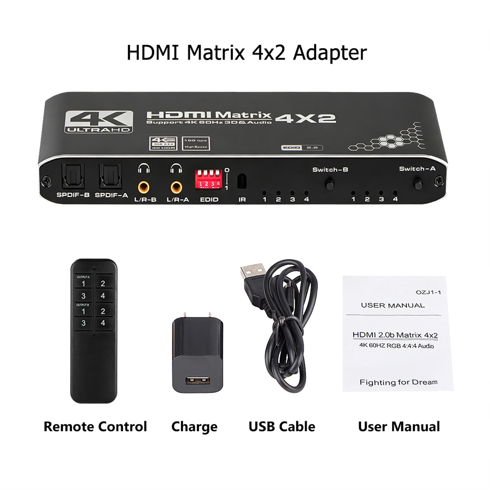 HDMI Splitter-Techole Switcher HDMI bidirezionale in alluminio 2 Input 1 Output