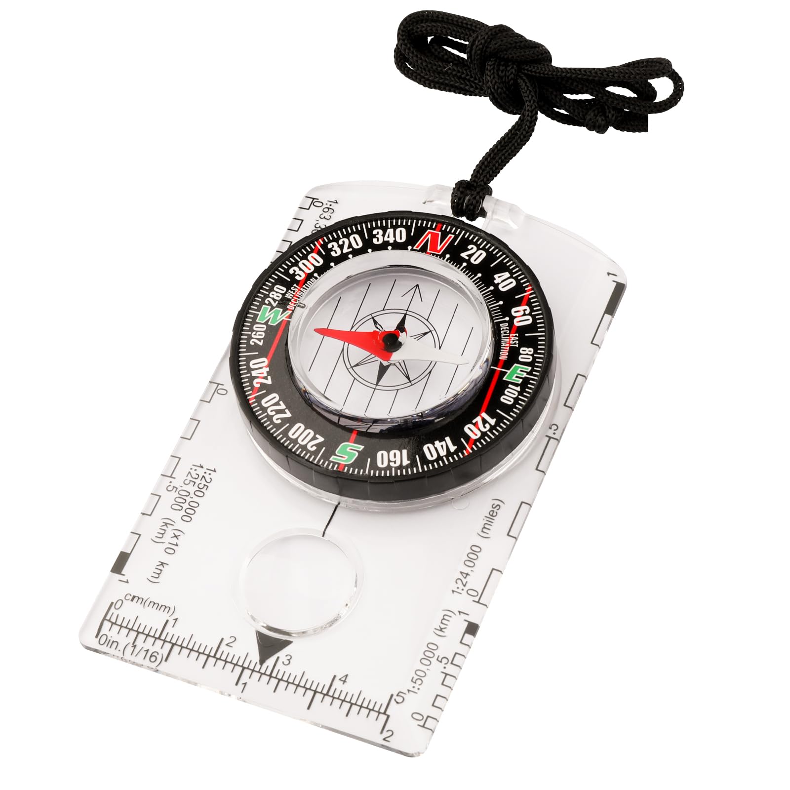 Compass Hiking Survival,Hiking Gear,Wilderness Survival Compass for Kids- Magnetic Gear Set Navigation Map- Backpacking Camping Hunting Survival (Clear)-image-9