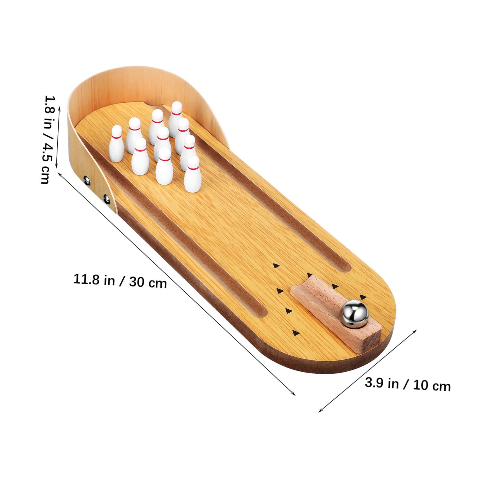 Mikikit 1 Set Mini Bowling Pin Miniature Adults Board Indoor Table Games Bowling Games Tabletop Bowling Home Bowling Alleys Mini Game Bowling Accessories Wooden