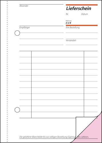 SIGEL LI625 Lieferscheine mit Empfangsschein, A6, 2x50 Blatt, 1 Stück (Packung mit 2)