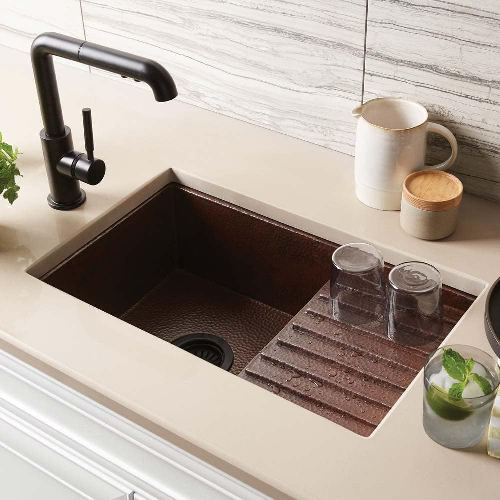 Native Trails CPS233 Catina Pro Copper Under mount Bar/Prep Sink, Antique Copper