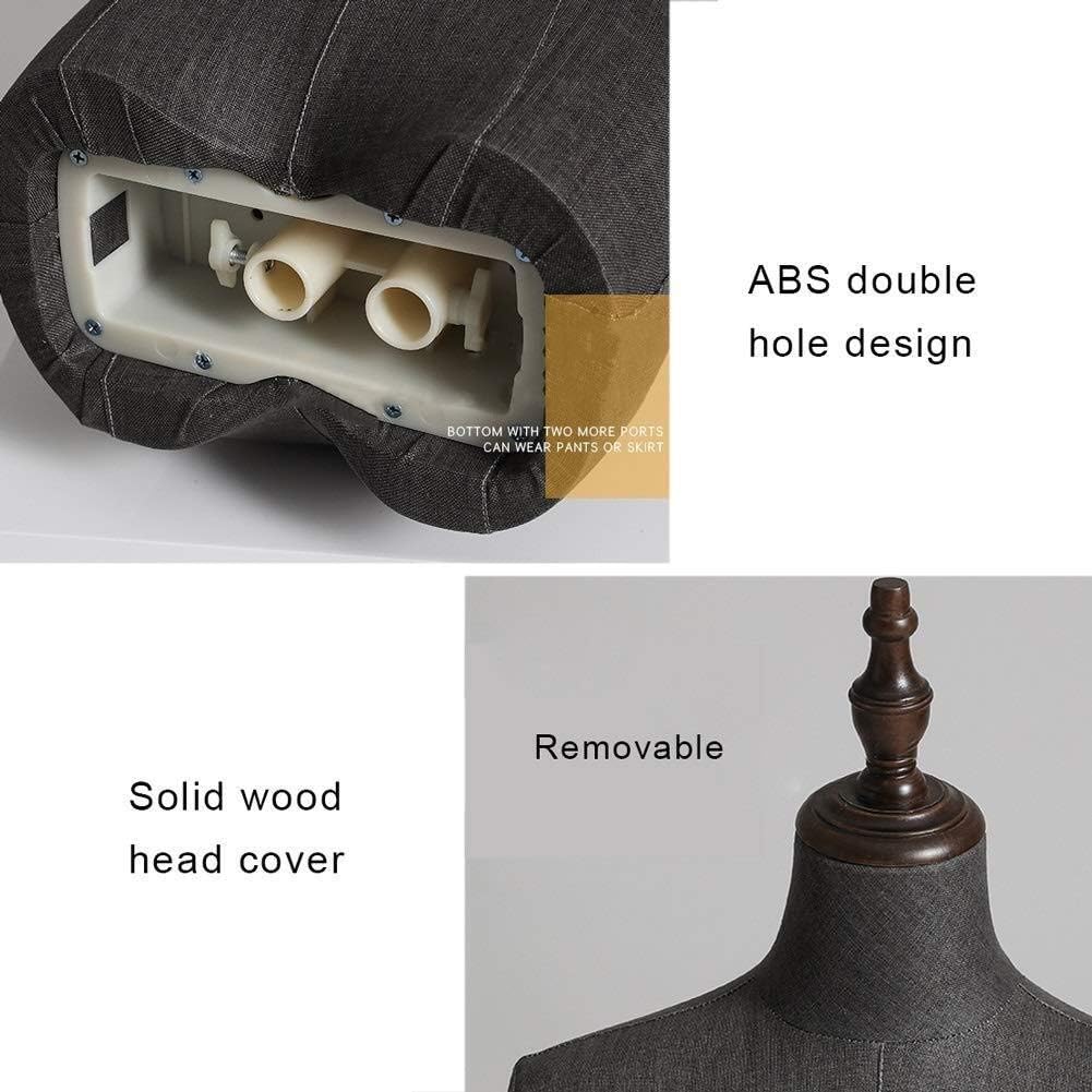 Professional Mannequin Female Tailors Dummy Display Bust with Shoe Rack Pants Rack Solid Wood Base