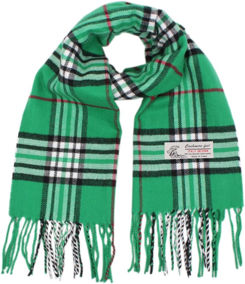 TZ Promise Tartan Plaid Cashmere Feel Classic Soft Luxurious Winter Scarf For Men Women TZ Promise Tartan Plaid Cashmere Feel Classic Soft Luxurious Winter Scarf For Men Women