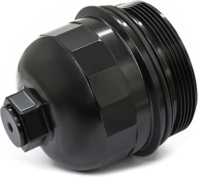 Fuel Filter Housing Cap Fit for Duramax 6.6L L5P, Chevy Silverado Sierra 2500HD 3500HD 2017-2024, Black with Machined Finish