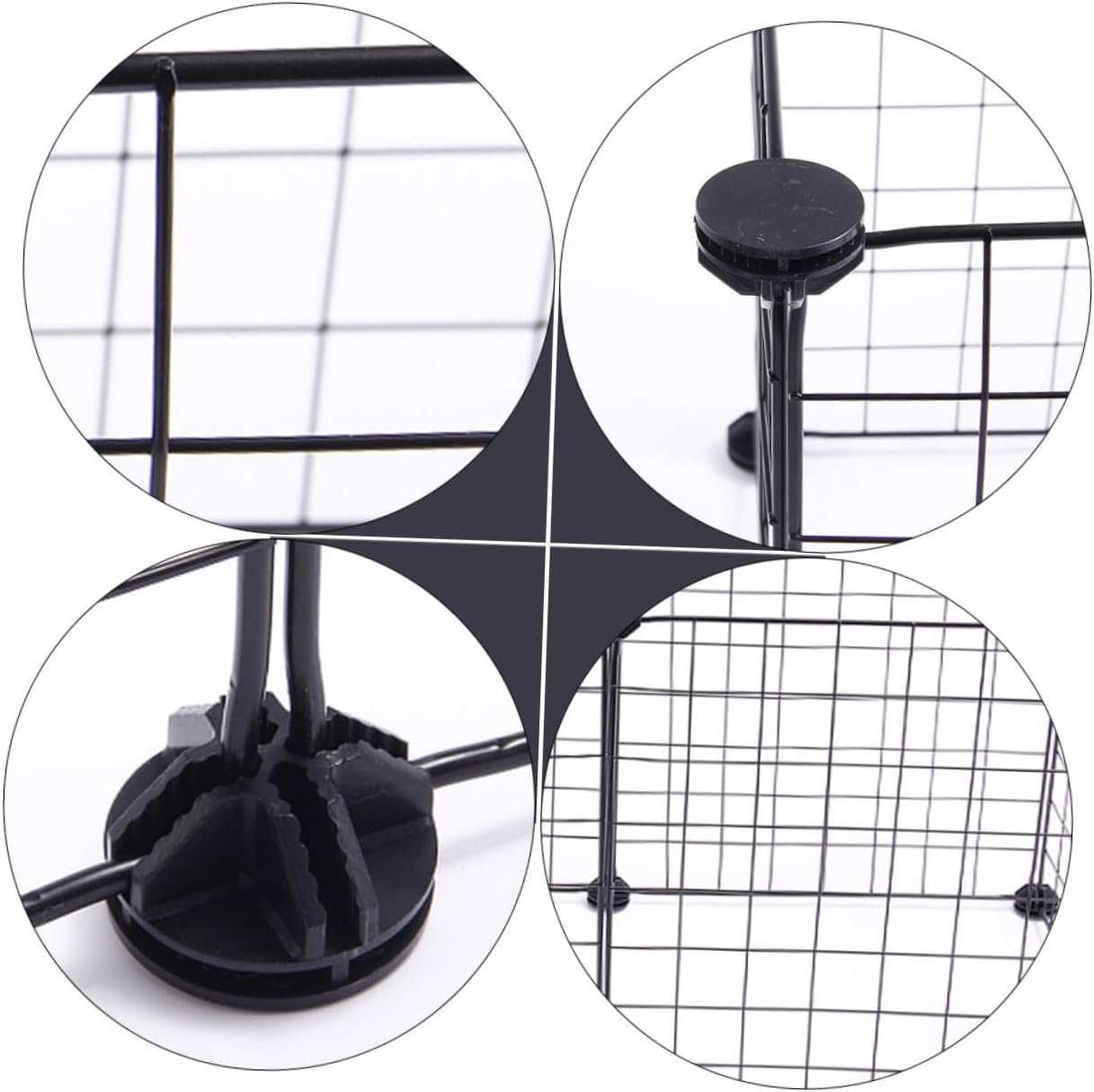 1set Detachable Pet Safety Fence Pet Isolation Mesh Enclosure for Dogs Cats and Animals Lightweight Portable Design for Use Black Panels