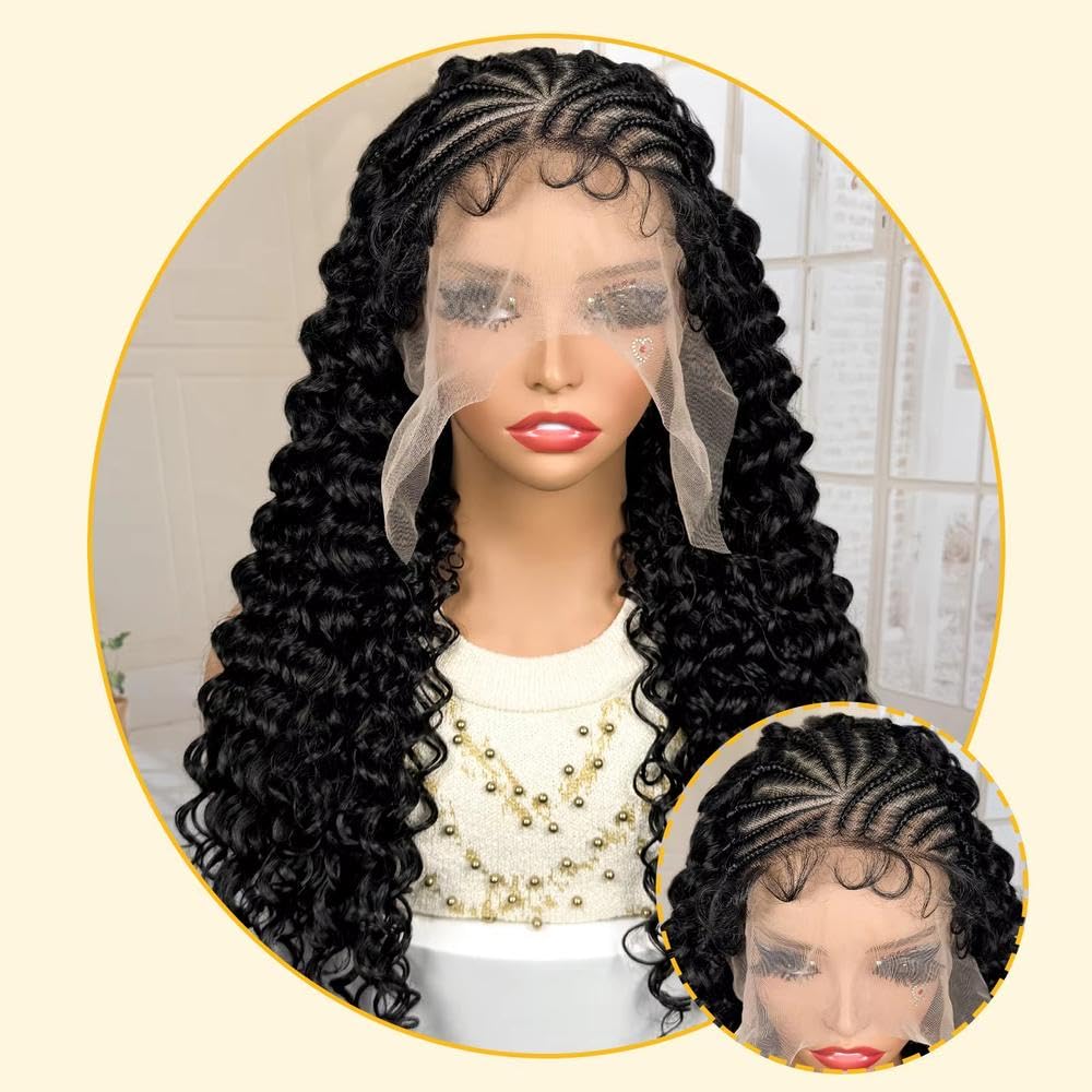 Haarpflege 13x6 Lace Frontal Cornrow Flechtperücke Mit Locken 22 Zoll Für Schwarze Frauen