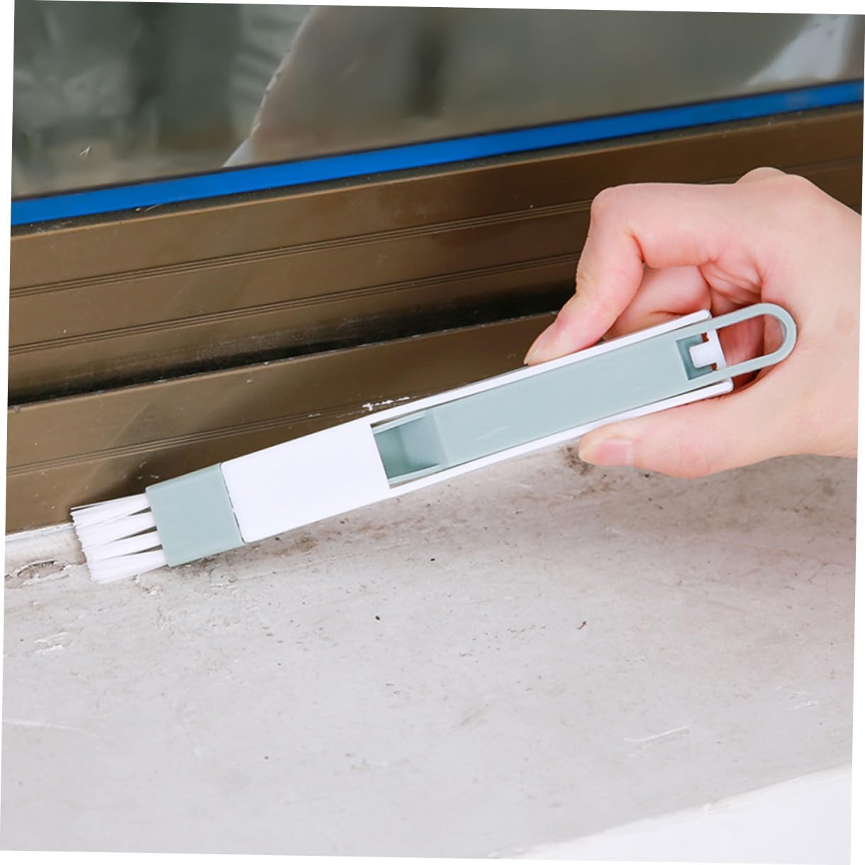 12pcs Retractable Gap Dust Cleaner Broom Multi-Purpose Keyboard Brush Detachable Corner Cleaning Brush Window Door Track Dustpan for Home Random Color