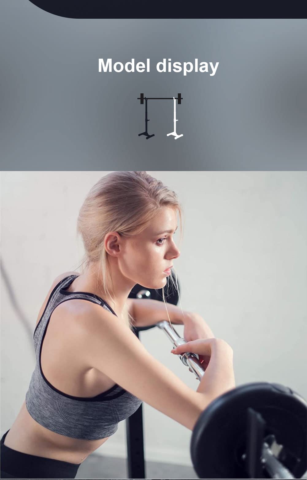 HUOLE Supporto per Sollevamento Pesi, Regolabile in Altezza da 105 a 160 cm, Supporto per bilancieri Lunghi a Dischi, carico Massimo 200 kg