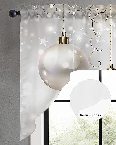 Miniatura 3 de Jolunifun Cortinas de Navidad, cenefa de cocina, cenefa con dobladillo para barra, paneles de cortina para dormitorio, sala de estar, baño,